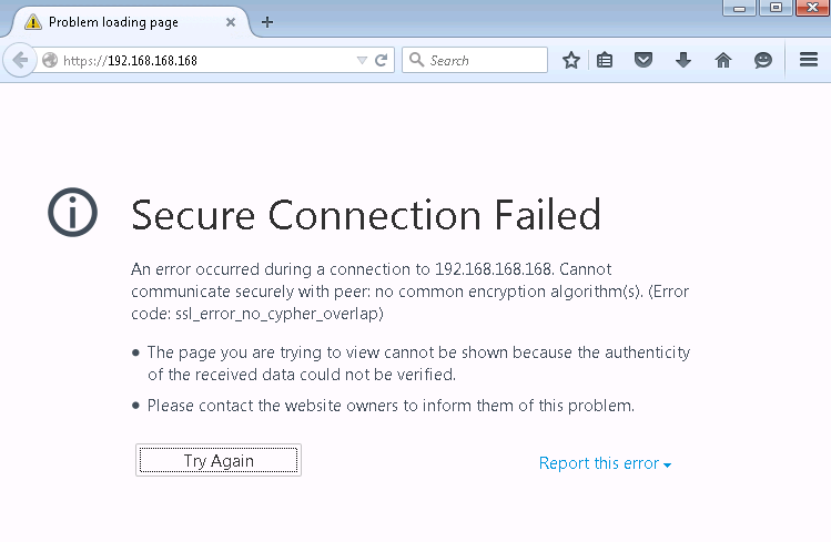 Ошибка SSL в браузере