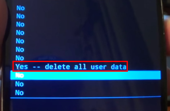 Yes delete all user data