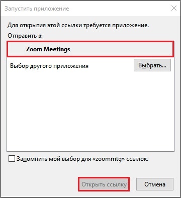Программа для запуска "Zoom meeting"