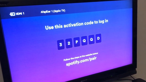 Код сопряжения Spotify ТВ