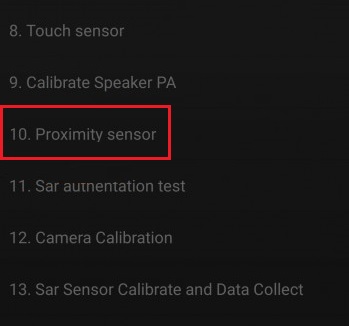 Опция Proximity Sensor