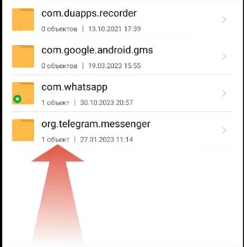 Папка org.telegram.messendger